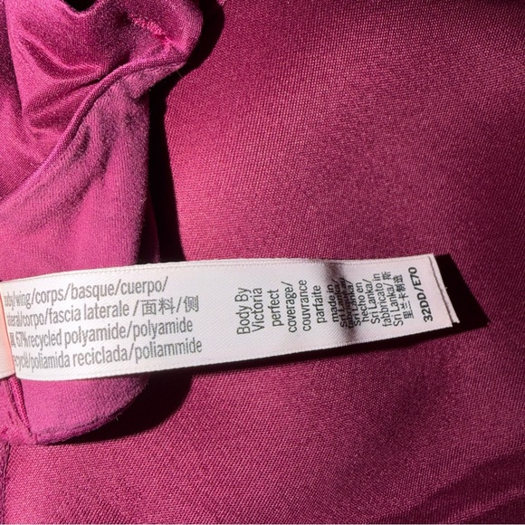 Victoria’s Secret Bra 32DD Lightly Lined Underwire Plum Burgundy Lace - Picture 8 of 11
